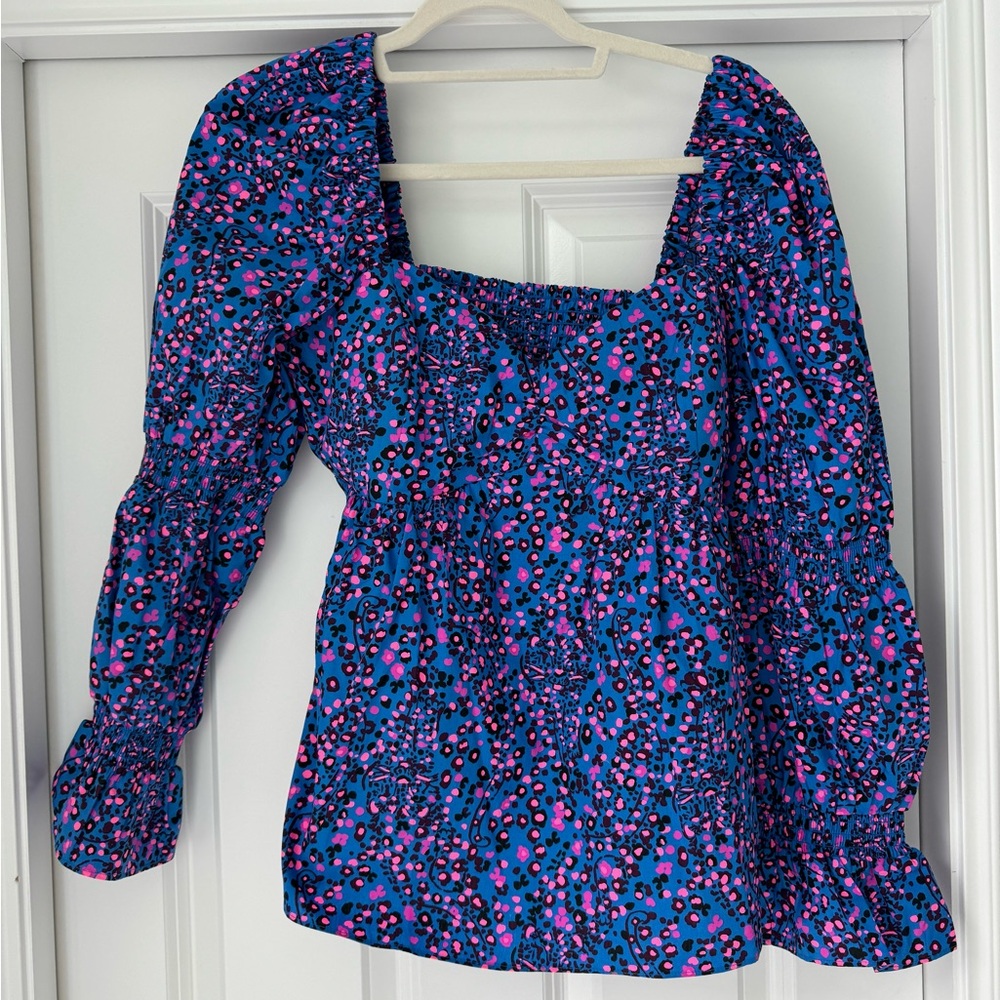 Lilly Pulitzer Preslee Babydoll NWT Size 10 Blue Flare Growl and Prowl